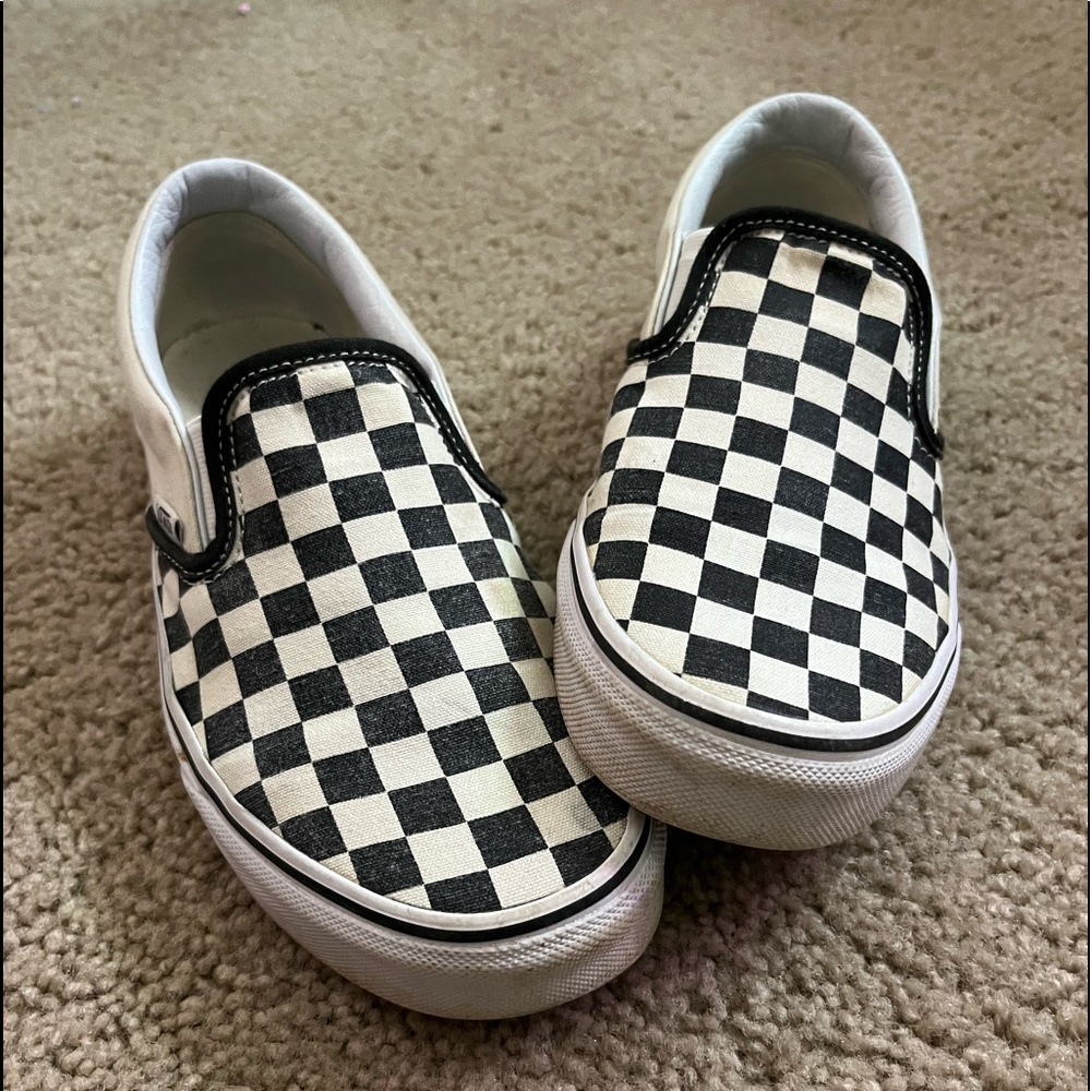 Checkerboard Vans Slip On